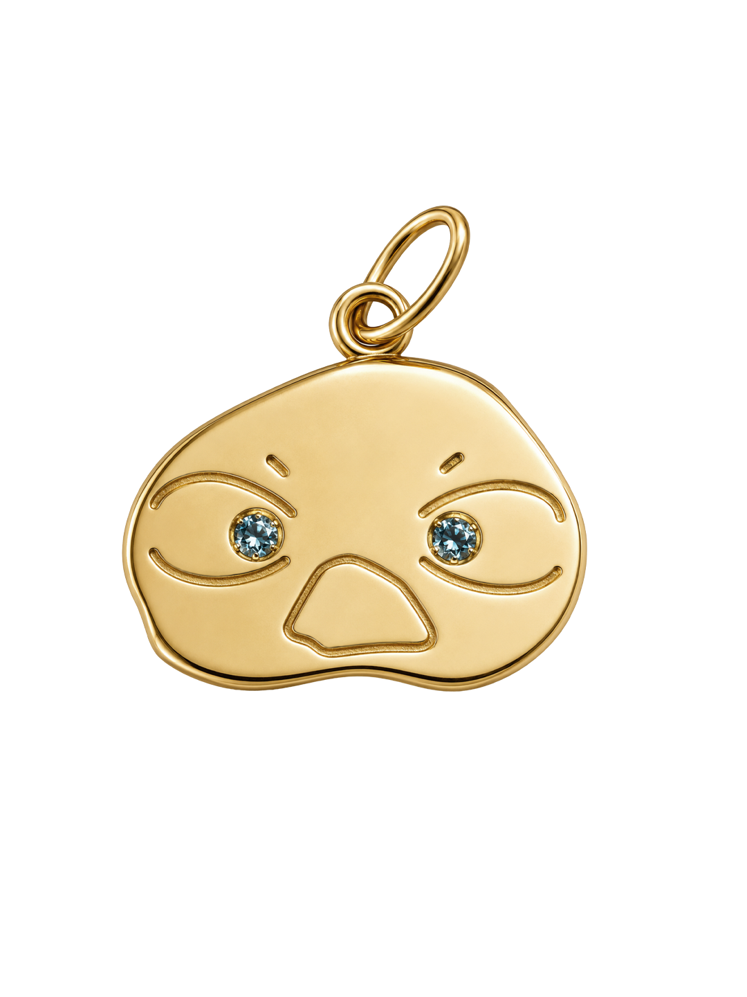 Thinker medallion necklace, gold plated vermeil finish