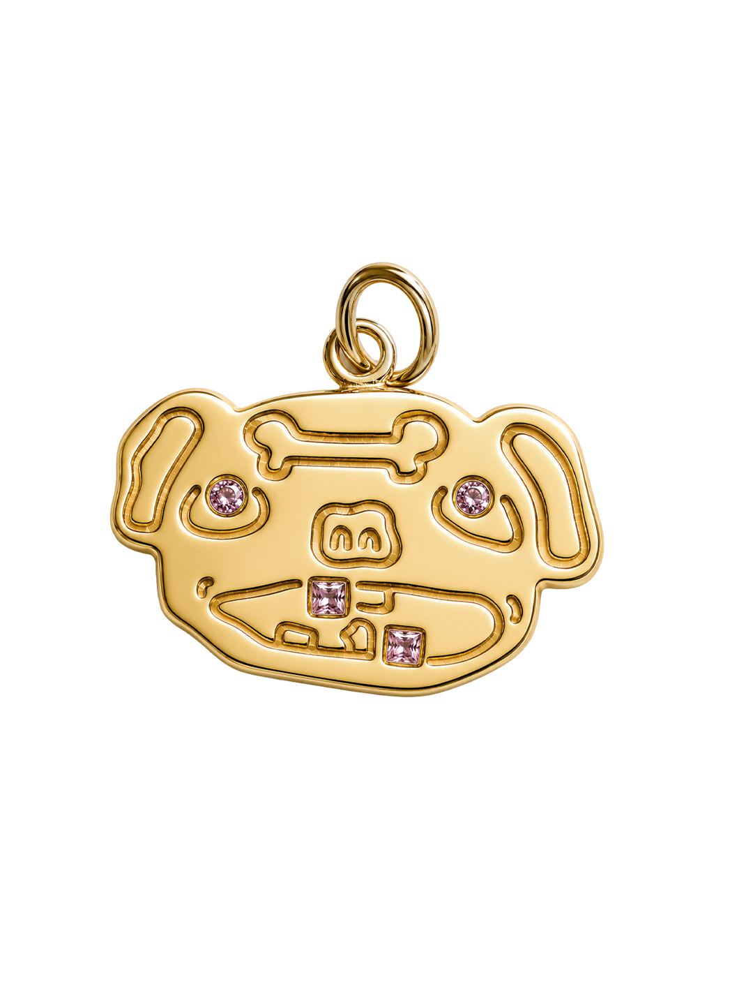 Intuitive medallion necklace, gold plated vermeil finish