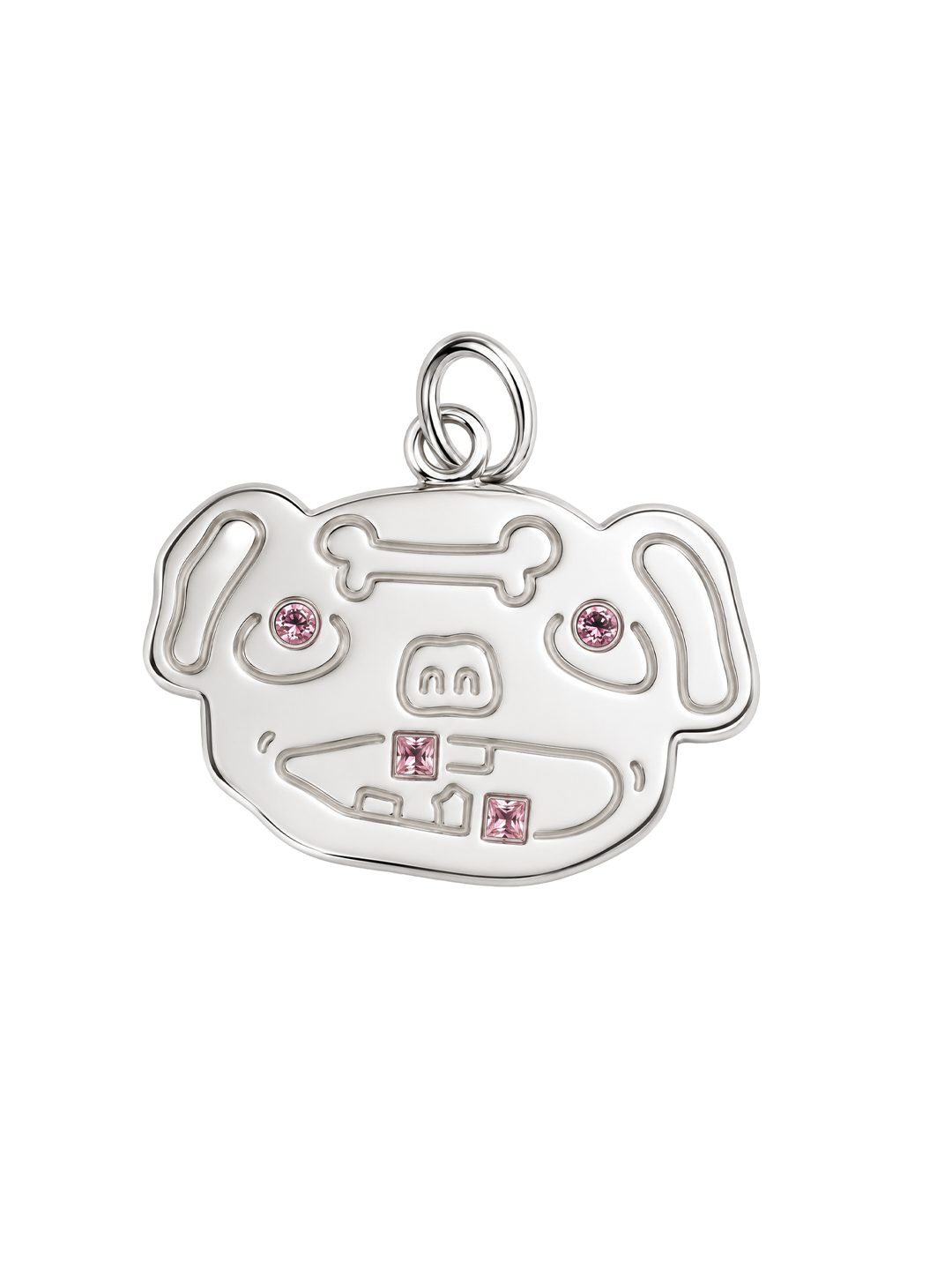 Intuitive medallion necklace, silver finish