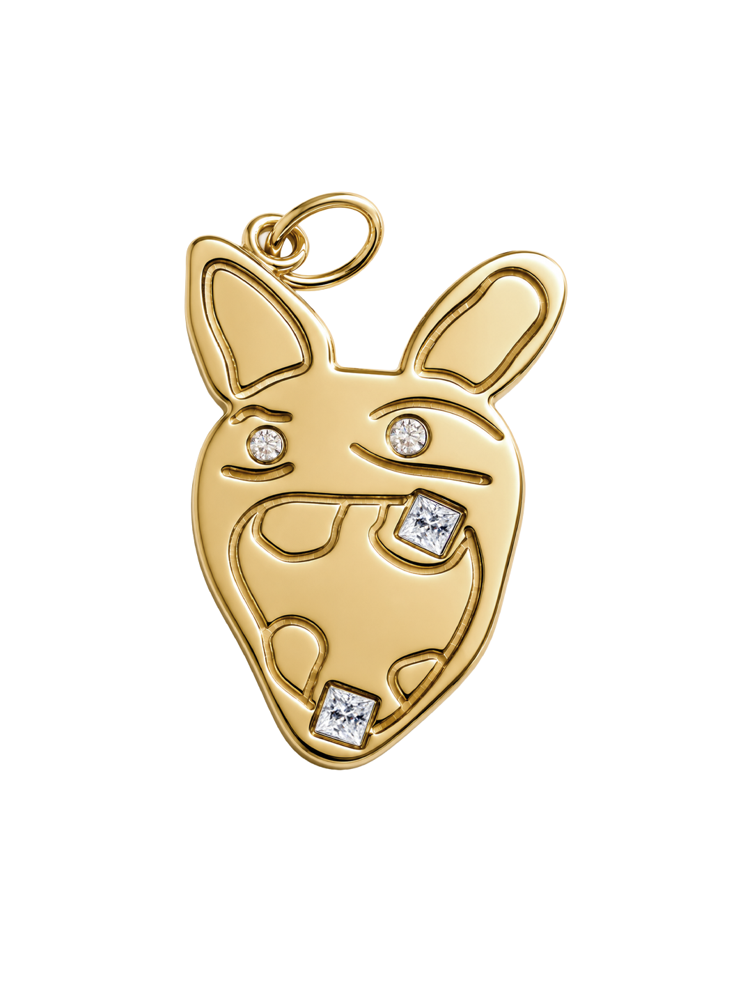 Perceiver medallion necklace, gold with diamonds finish